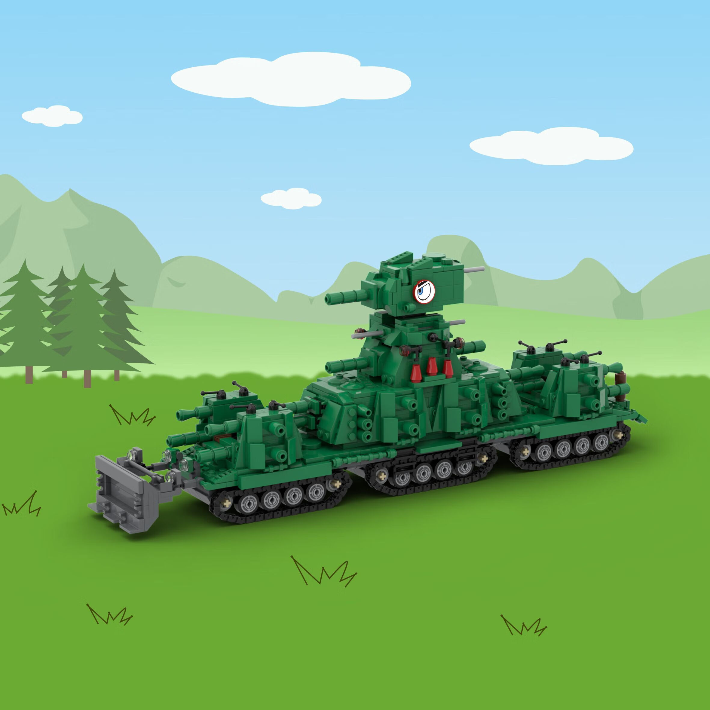 10062391615669商品名称:乐高创意积木moc还原坦克世界kv44重型坦克