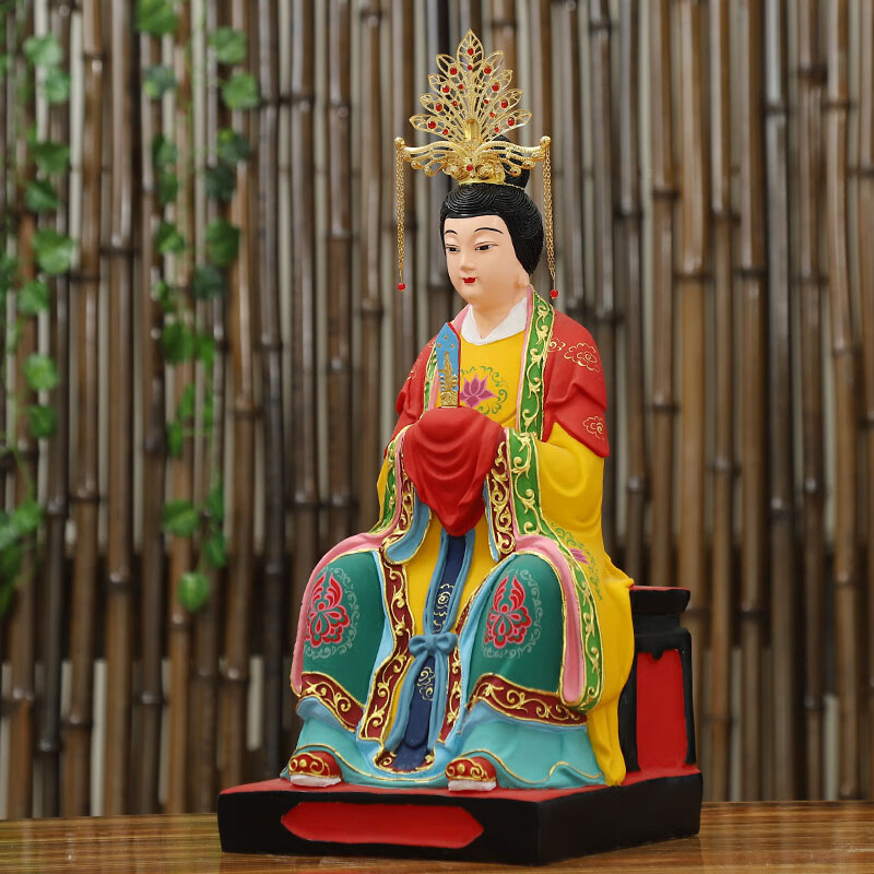 定制碧霞元君神像摆件泰山奶奶脂泰山娘娘圣母三圣母家用供奉树脂佛像