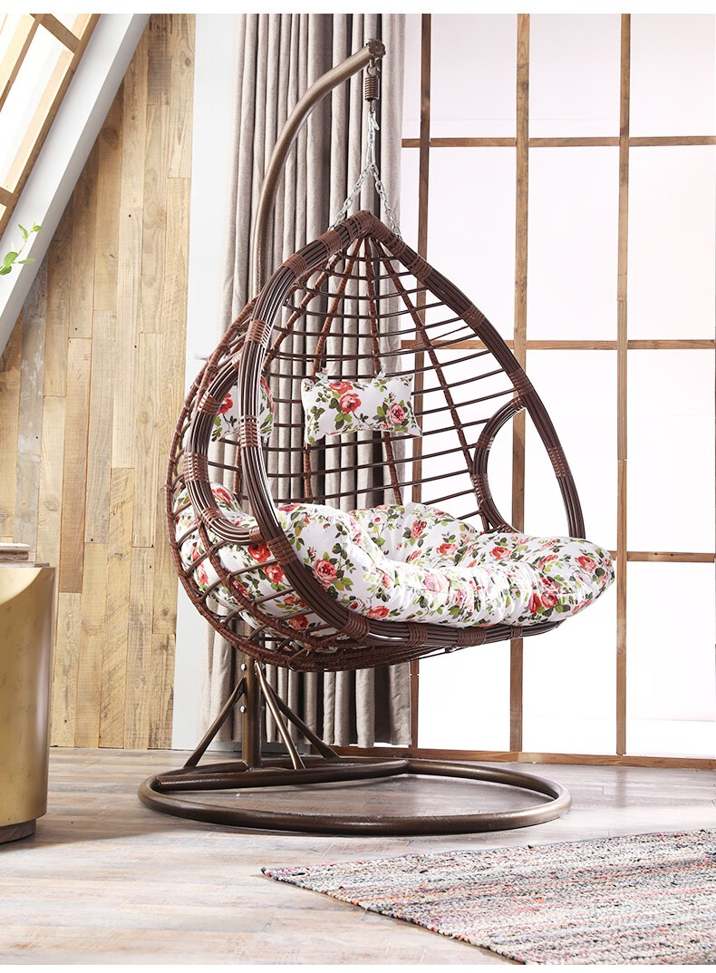 吊篮藤椅 双人吊篮藤椅吊椅家用吊床室内休闲阳台秋千懒人卧室掉椅子