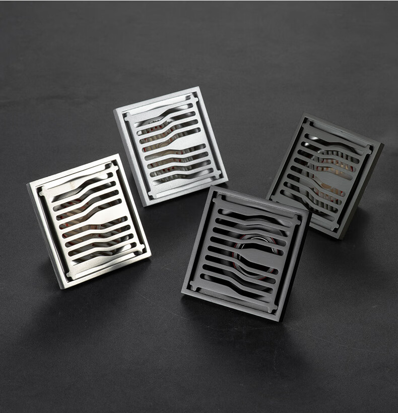 toto官方旗舰不锈钢地漏防臭卫生间浴室阳台厨房加厚9厘方形黑色灰色