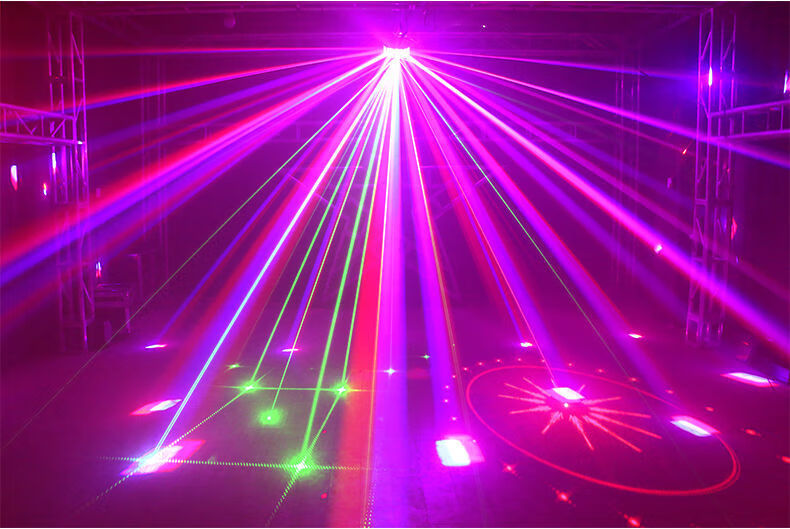 led激光蝴蝶灯酒吧ktv闪光灯激光灯镭射灯舞台灯光七彩蹦迪灯 双层