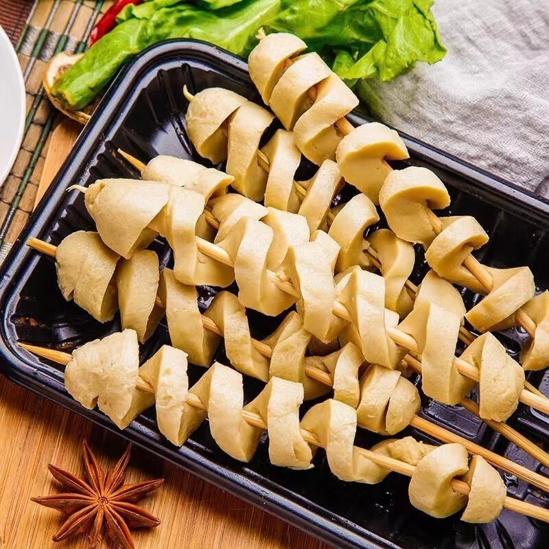 烤面筋串烧烤家用炸串小吃半成品烧烤食材速冷冻商用鲜面筋头90克 35