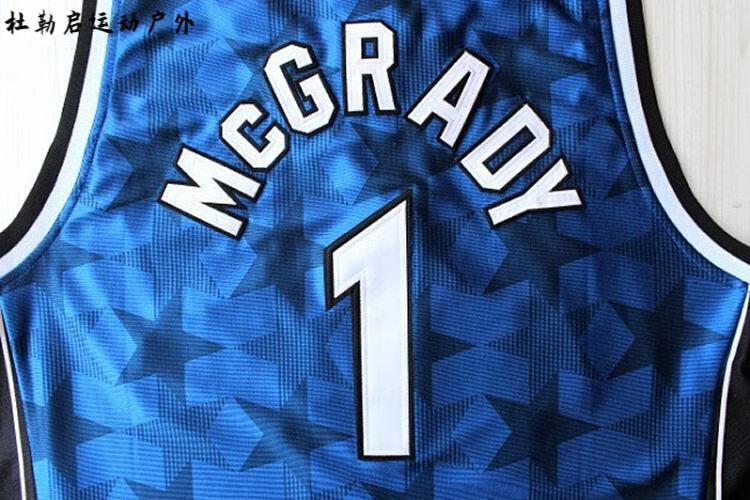 腾讯体育nba魔术队1号麦迪暗星条纹球衣32号奥尼尔哈达威复古刺绣