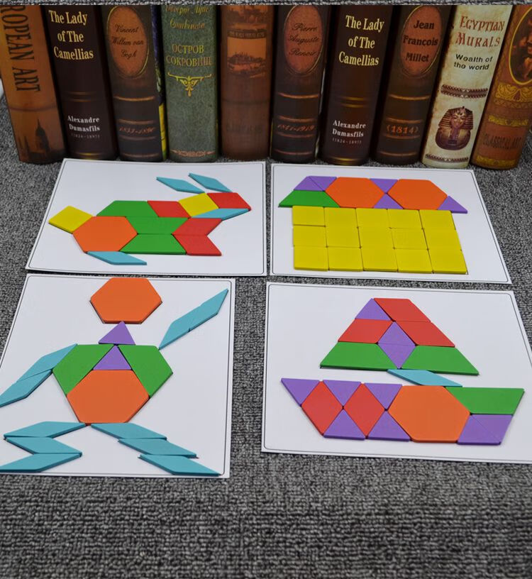 圣诞节礼物平面拼图儿童36岁幼儿园七巧板拼装玩具男女孩早教4多功能