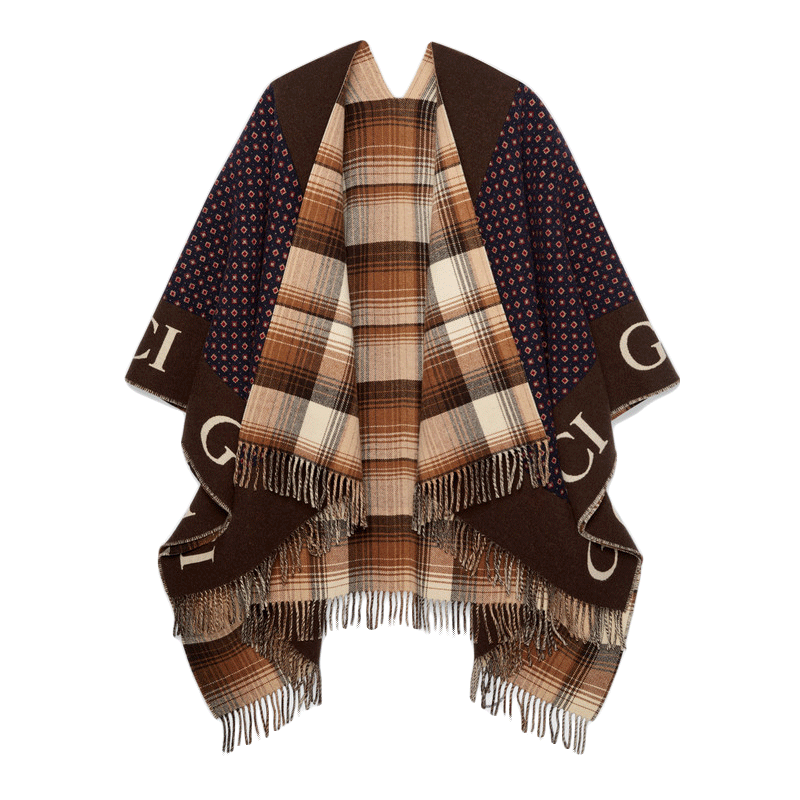 gucci古驰女装羊毛流苏双面披肩597533代购 4g200 4064代购