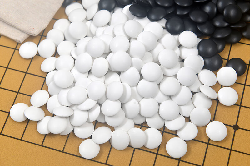 双面仿玉棋子皮革围棋耐用培训比赛用棋日式围棋象棋布袋装双面仿玉