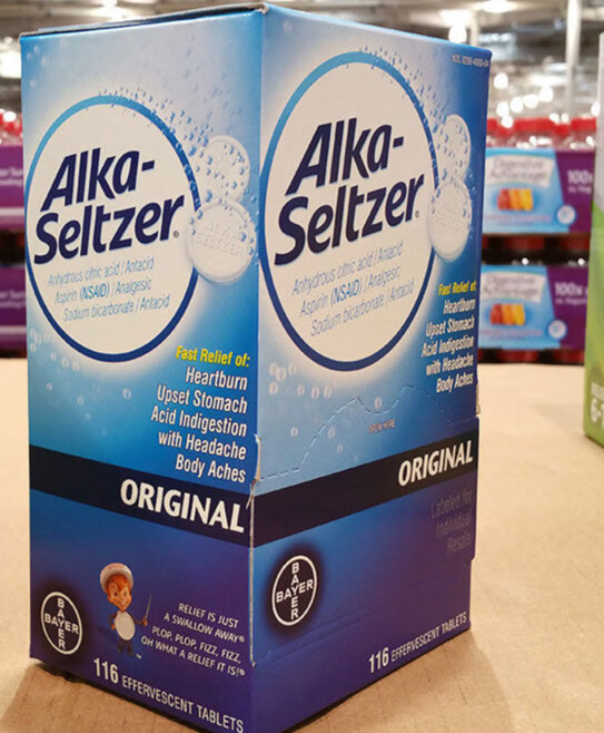 拜耳alka seltzer苏打泡腾片 【116片/盒】alka-seltzer苏打水(支持