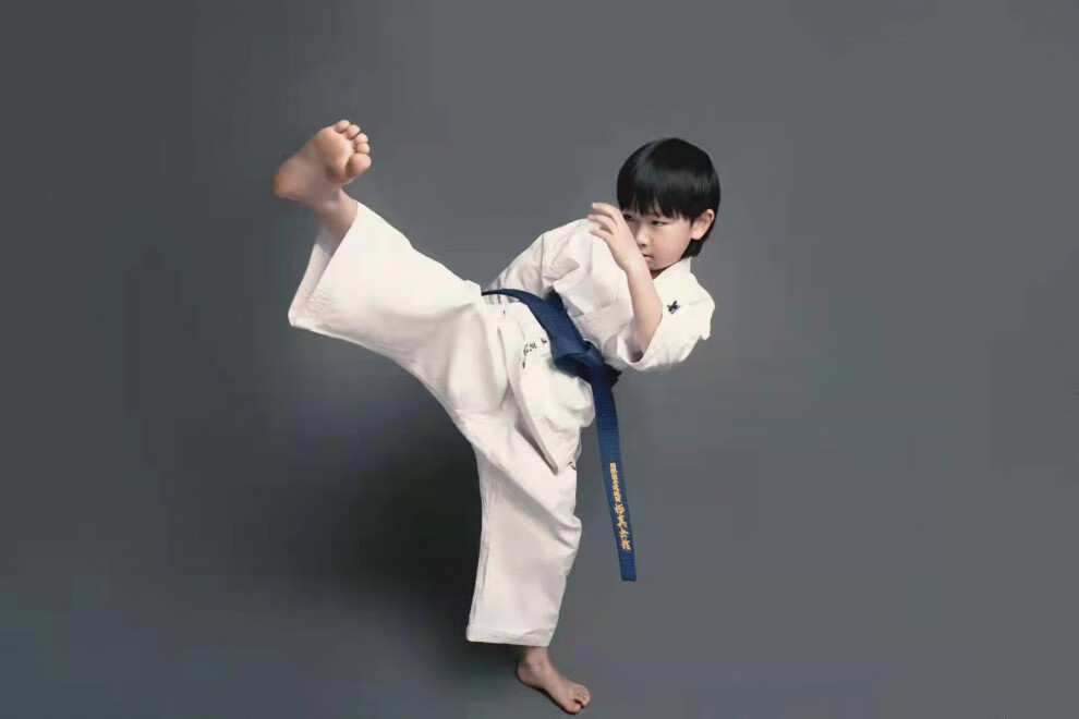 道服极真空手道服训练道服少儿男女通用空手道 (适合110cm-120cm)00号