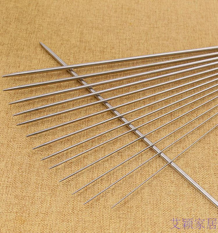 不锈钢毛衣针国标毛线针长短牌套装编织工具棒针直针36cm长14号针1件4