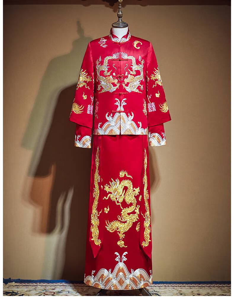 服新郎多款秀禾男马褂夏季男士新郎服中式婚礼结婚礼服唐装中国风婚服