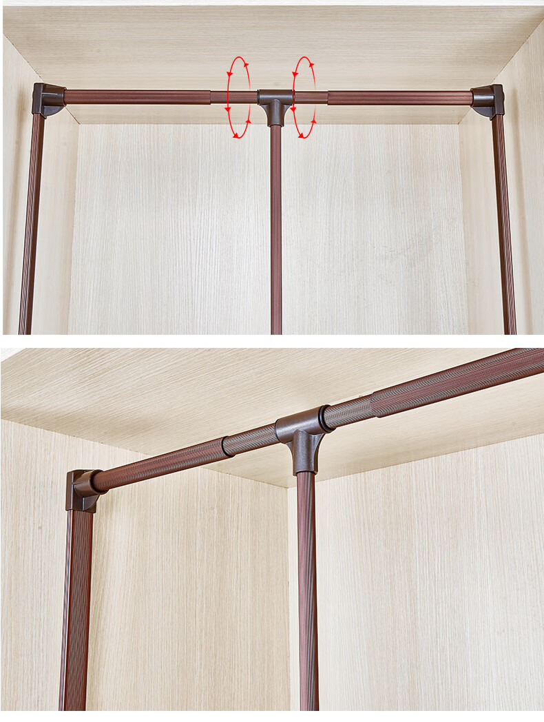 衣柜升降挂衣器下拉式挂衣杆衣橱横杆五金件衣帽间衣通杆挂衣架银中号