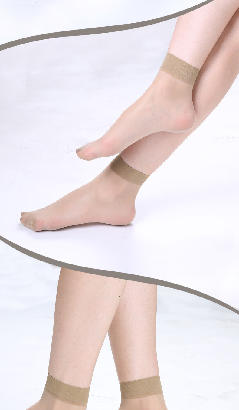 皮尔卡丹天鹅绒短丝袜女夏薄透明真丝短袜脚尖加固 20#黑色 6双装均码