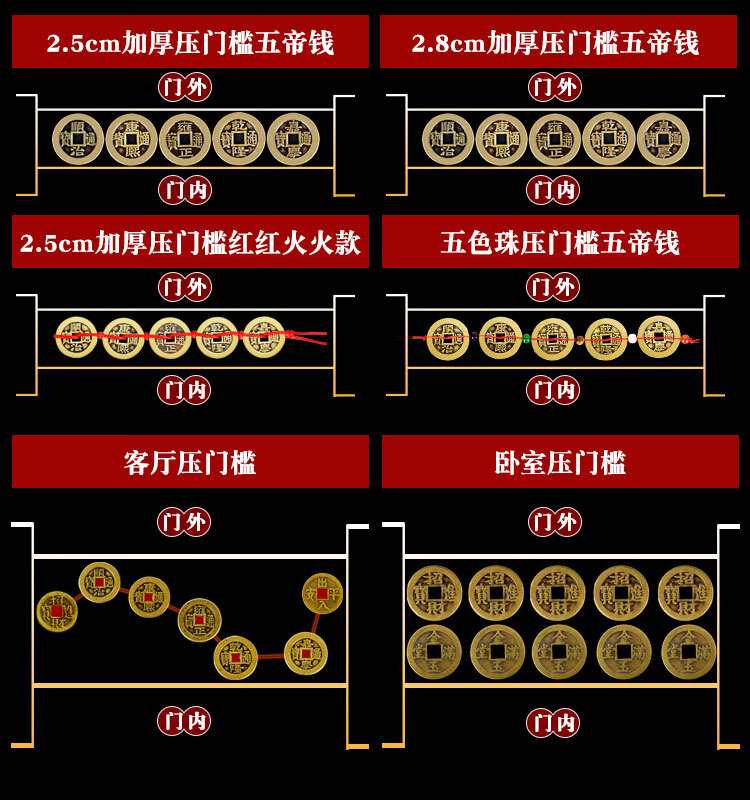 善心閣五帝錢真品壓門檻門對門過門石下壓的加厚銅錢專用十帝六古幣