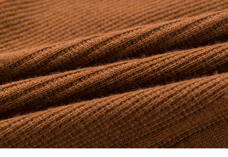 ellassay歌力思冬季新款 高领收腰显瘦羊绒连衣裙 驼棕色 s