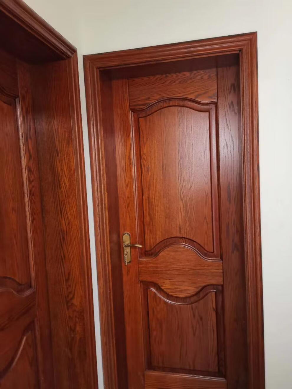 木门卧室门纯实木缅甸柚木原木大门沙比利室内家用房门卧室实木子母门