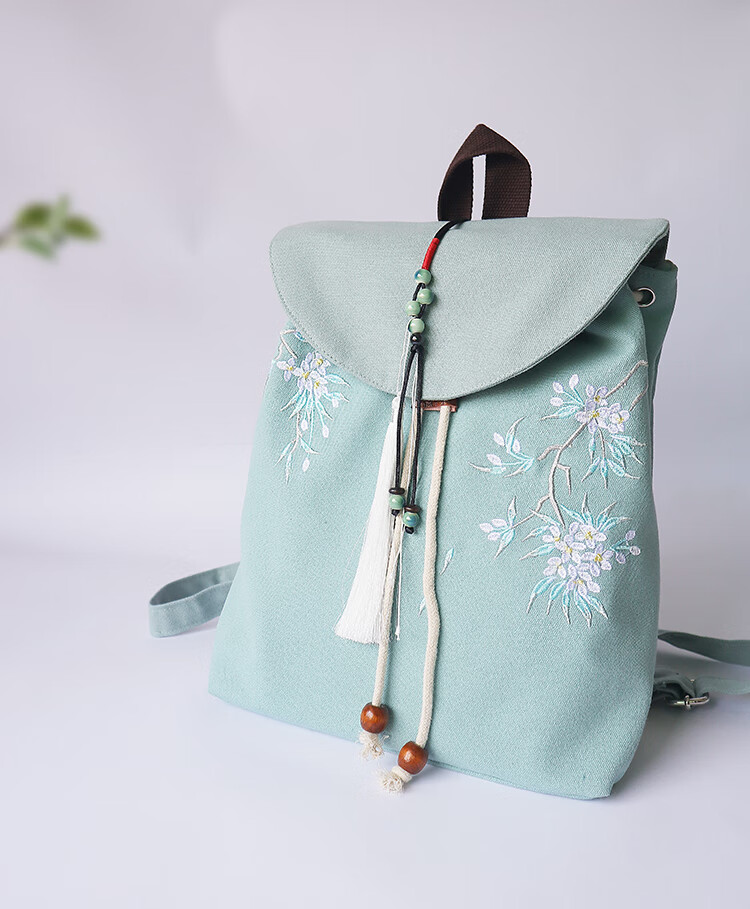 demanke原创新款中国风古风汉服文艺复古民族风刺绣帆布