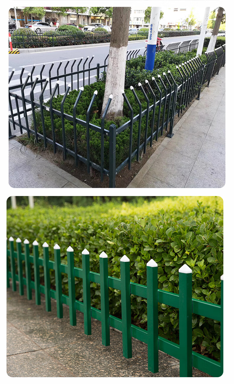 锌钢草坪护栏户外绿化带围栏铁艺花坛栅栏市政园林花园隔离铁栏杆