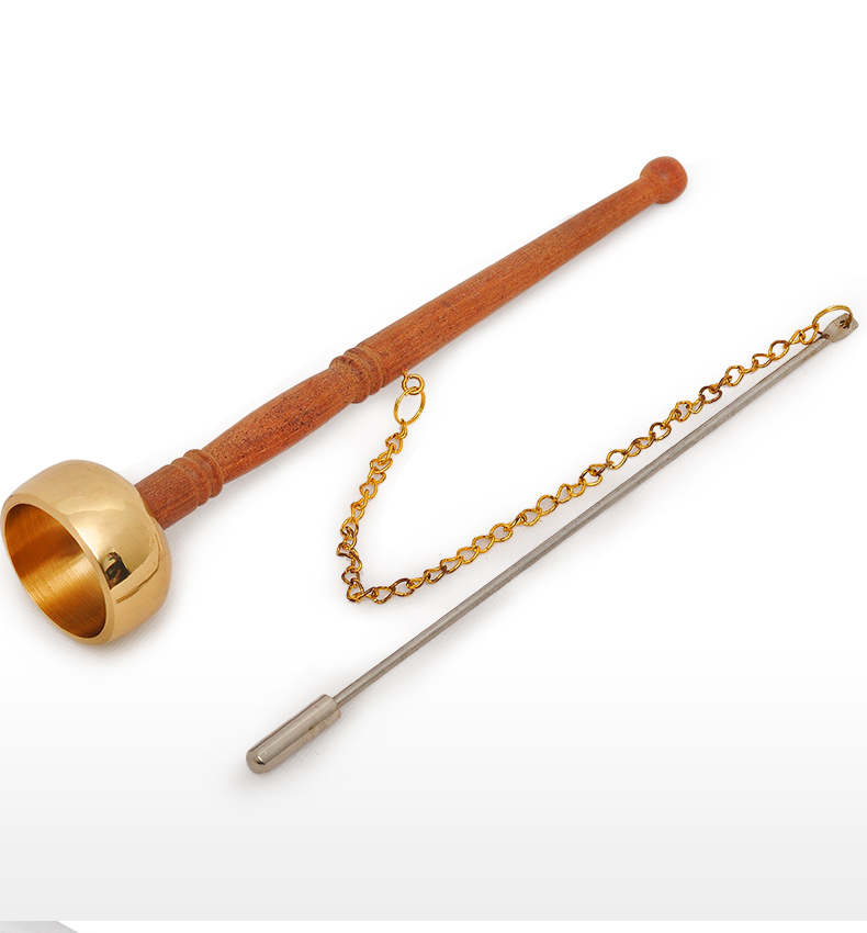 全铜引罄乐器伸缩引磬伸缩引庆长柄引磬铜罄助念法器佛堂佛教用品 小