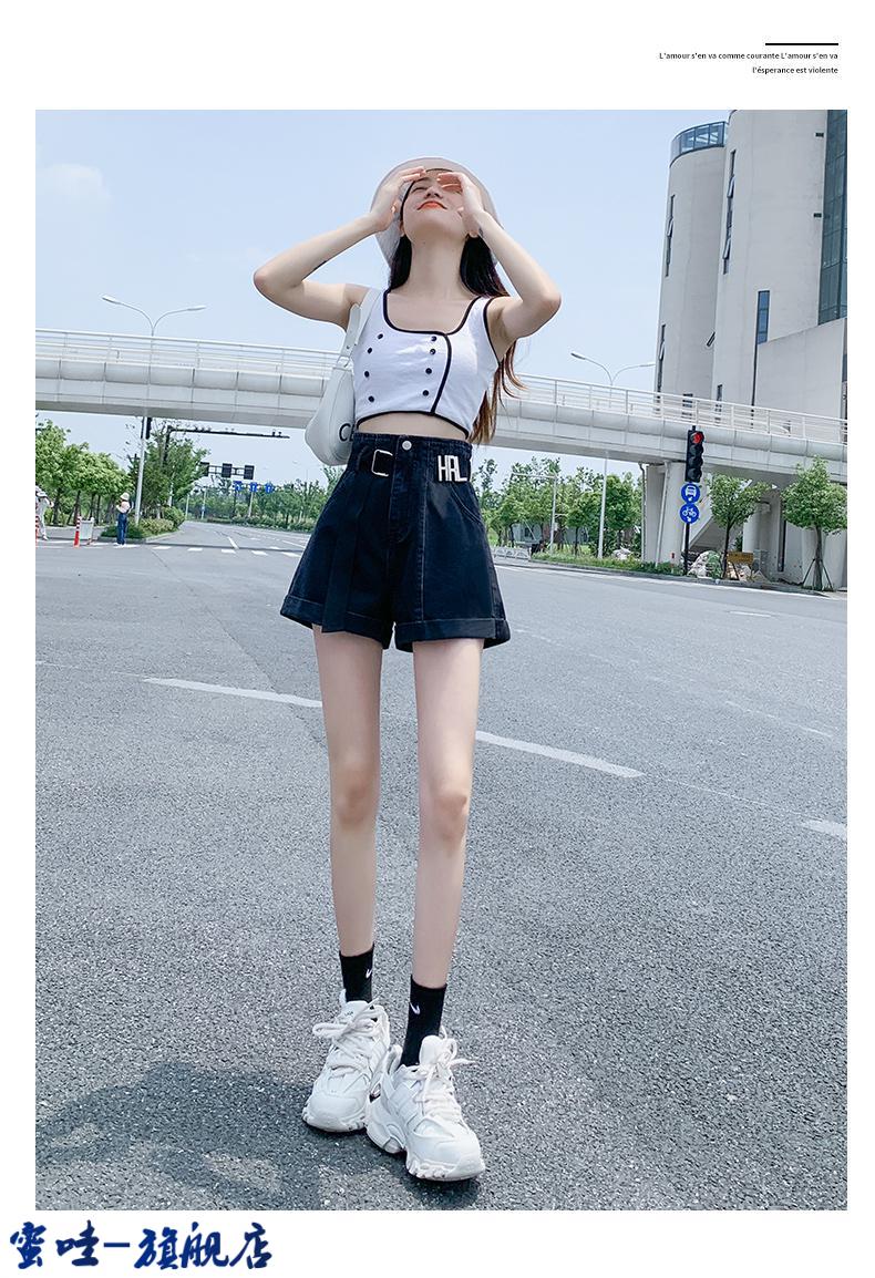 蜜哇 适合小个子女生牛仔超短裤初中生夏天半短裤薄款高中生高腰显瘦