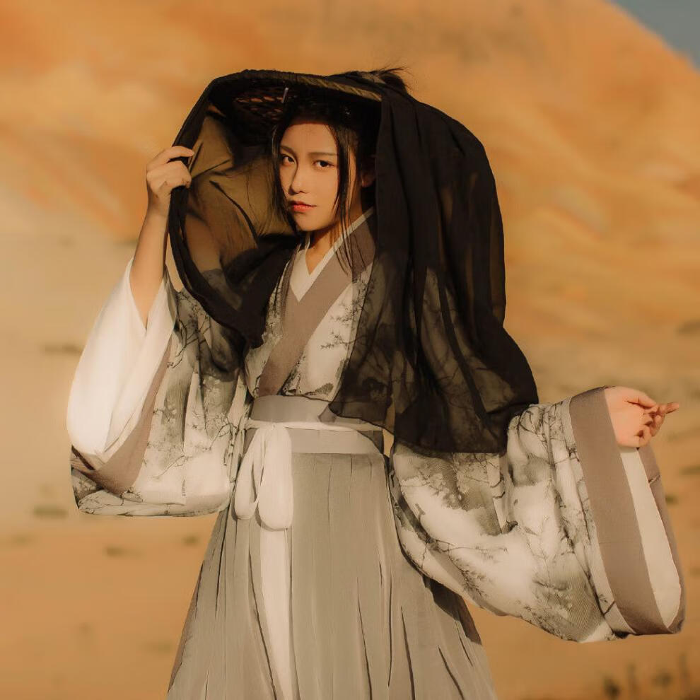 斗笠帽 面纱古风古风斗笠帽 汉服侠男舞台影视道具cos日常防晒遮容