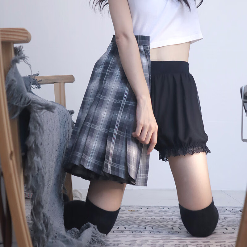 春夏天女式穿的jk安全裤薄款防走光蕾丝雷丝花边打底裤南瓜裤安全裤