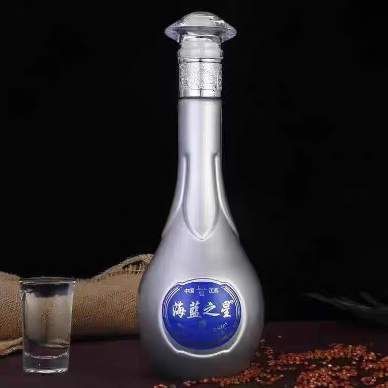 河海蓝之星蓝色典藏白酒52度浓香型500ml*6瓶装 3个礼袋 海蓝之星5a级
