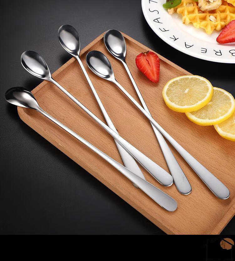 厨师专用味勺不锈钢试味调味调料勺长柄冰勺搅拌勺6支装 长冰勺(搅拌