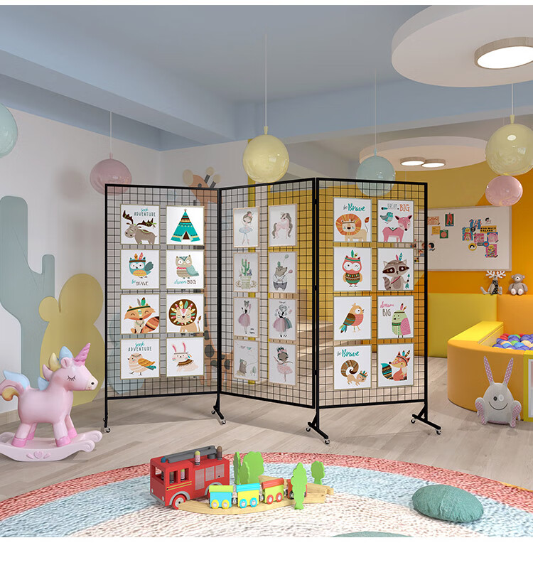 画展展示架折叠网格幼儿园作品画展画室学校书法展览户外移动展示网架