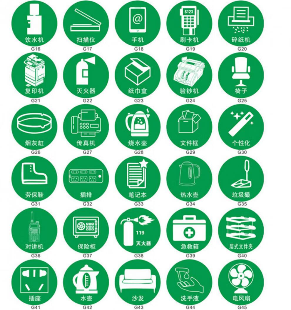 5s定位贴黄色物品定位贴桌面物品定位定置标识6s管理标志标签5cm蓝色