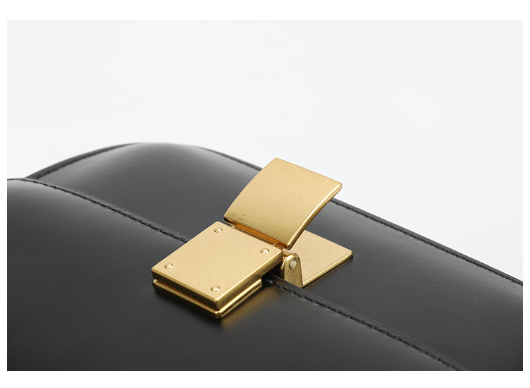 香港mackjarein真皮box豆腐包斜挎小包包2020新款潮小ck女包 黑色小号