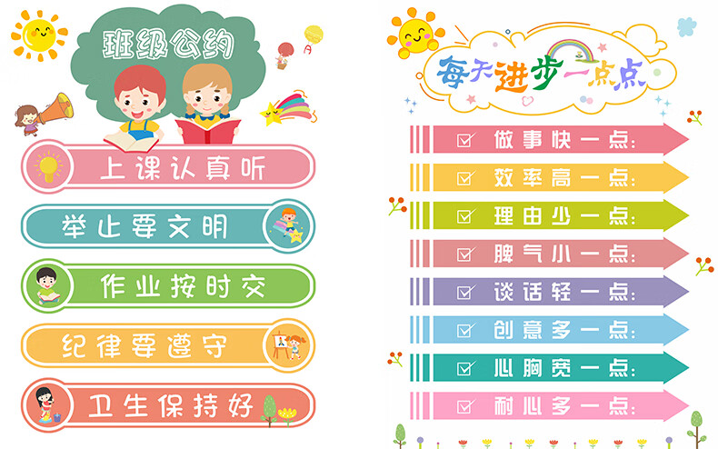 黑板报装饰班级公约墙贴纸小学初中教室班级文化布置黑板报装饰班规