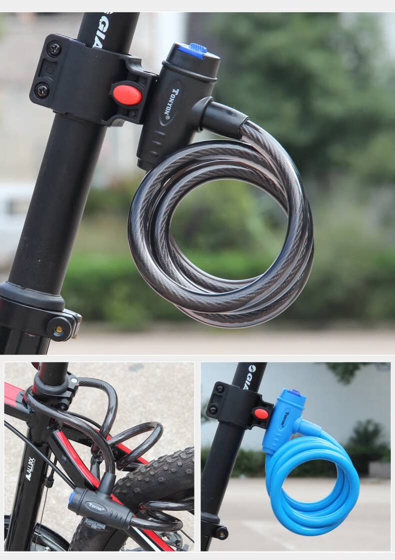 tonyon通用自行车锁防盗密码锁山地车链条锁骑行装备配件五位密码锁橙