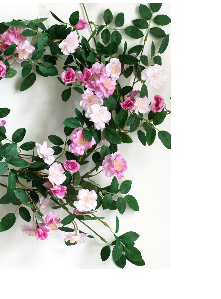 明画仿真花餐桌花绢花假藤条藤蔓蔷薇花藤仿真花别墅庭院阳台拱门花墙