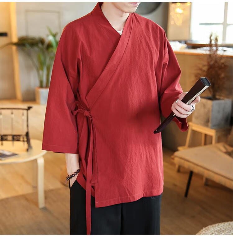 居士服拜佛打坐服禅修服男士古装道袍中国风汉服男夏季复古唐朝古风七