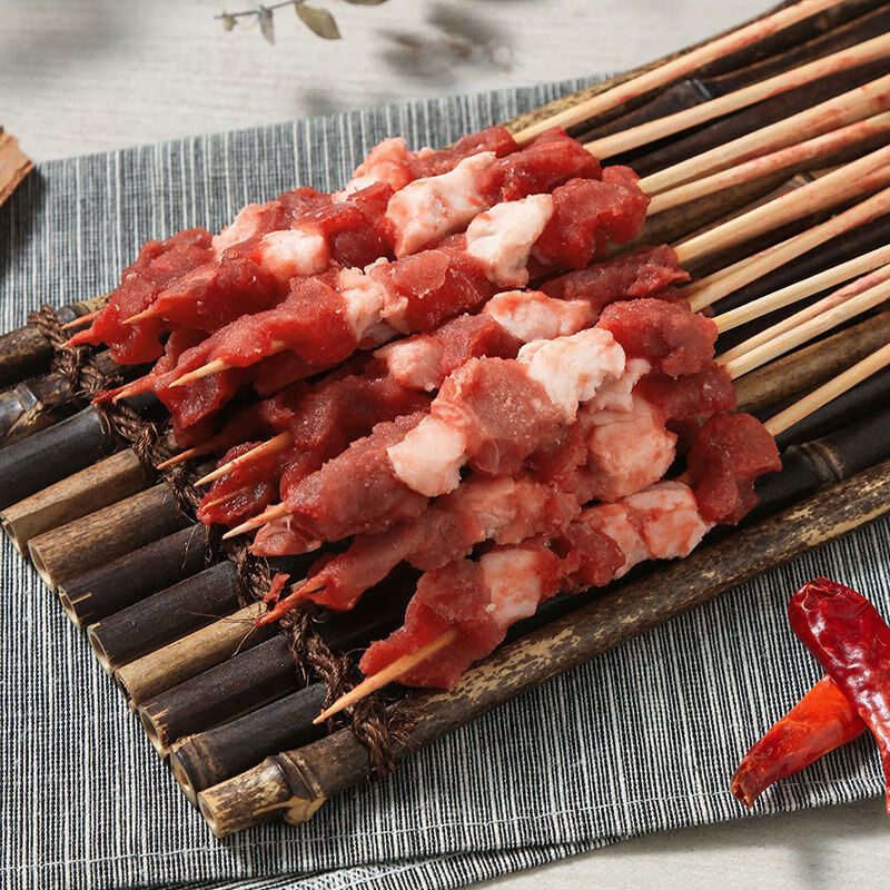 烧烤食材肉串新鲜冷冻鸭肉串30根烧烤铁板油炸烧烤肉串半成品鸭肉串1