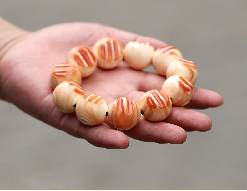 妙聚福万宝螺手链男女单圈手串佛珠念珠散珠圆珠满血槽单珠多宝珠子