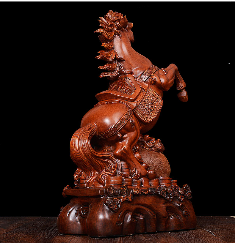 沐磁 骏业腾飞生肖马摆件工艺品 办公室招财装饰品办公桌摆设 乔迁之