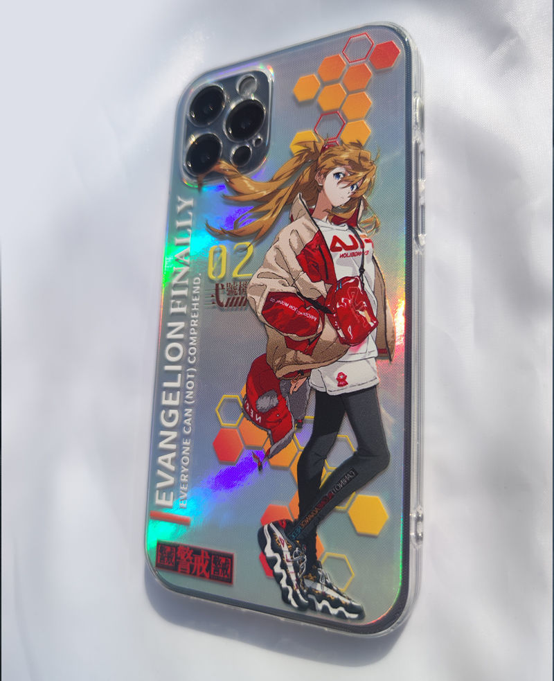 福音战士eva明日香手机壳透明华为小米11 透明壳 镭射片-明日香 苹果