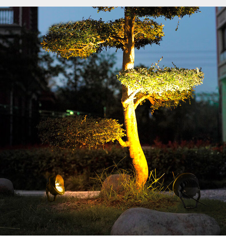 照树灯插地灯led射树灯户外防水投光灯花园草坪景观圆形园林射灯升级