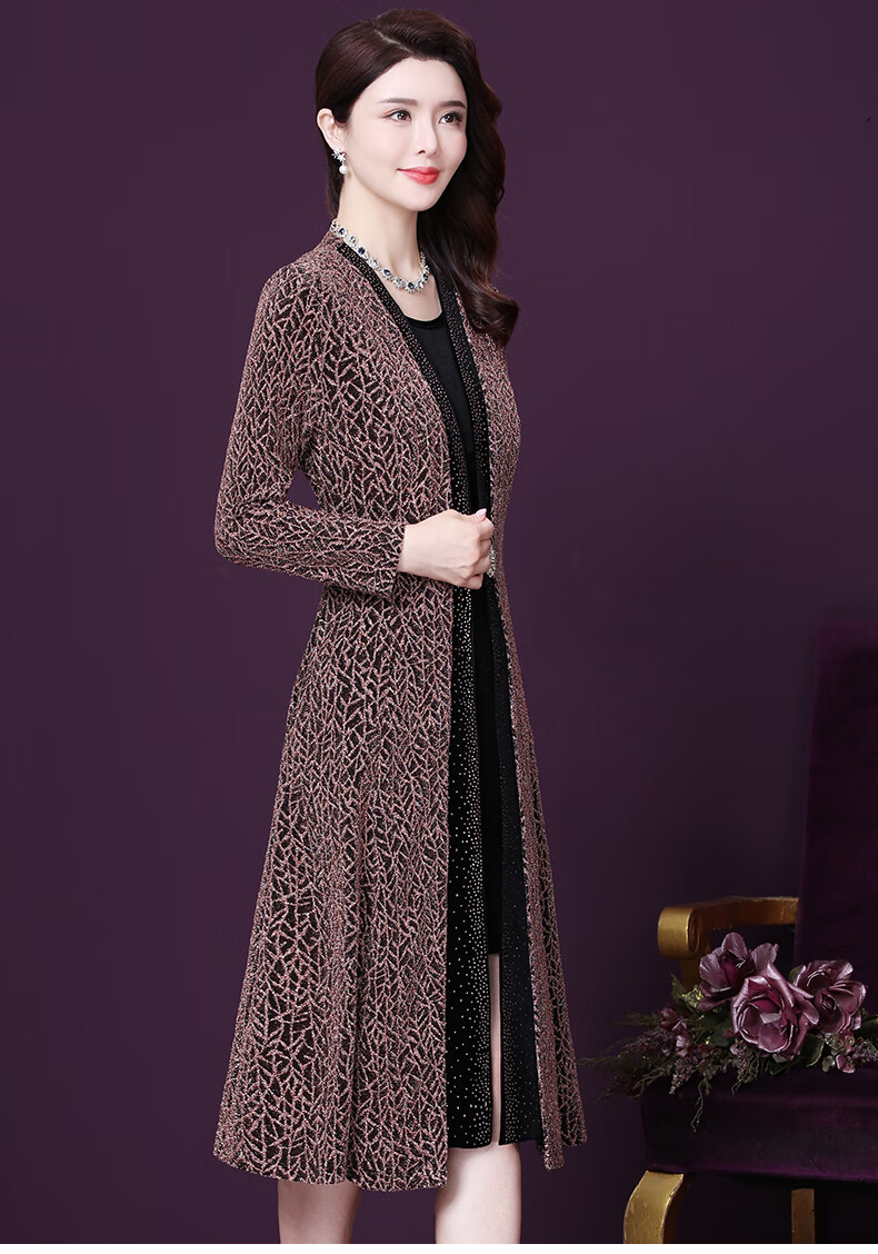 婚礼妈妈服装连衣裙喜婆婆高贵阔太太秋冬婚庆婚礼妈妈服装中老年结婚