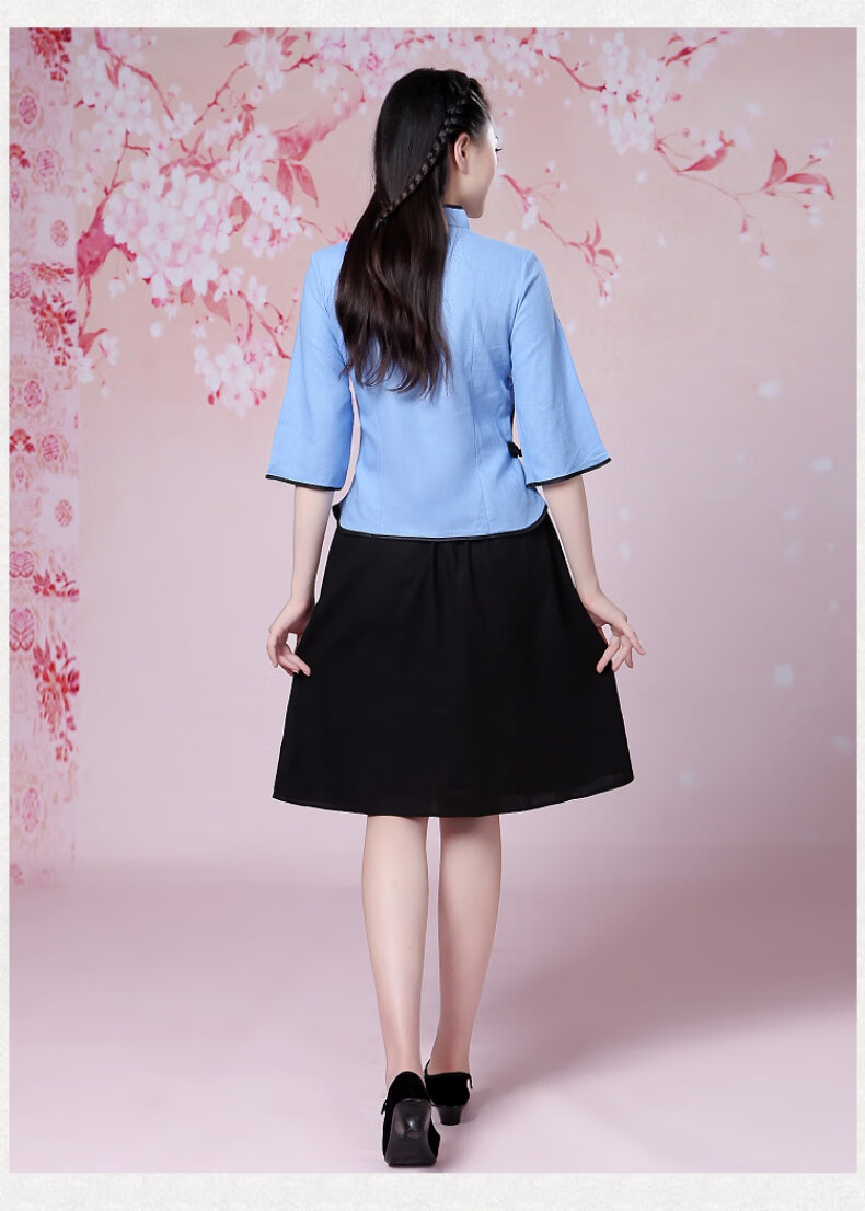 民国学生装五四运动女五四青年装复古风棉装汉服毕业班服校服合唱演出