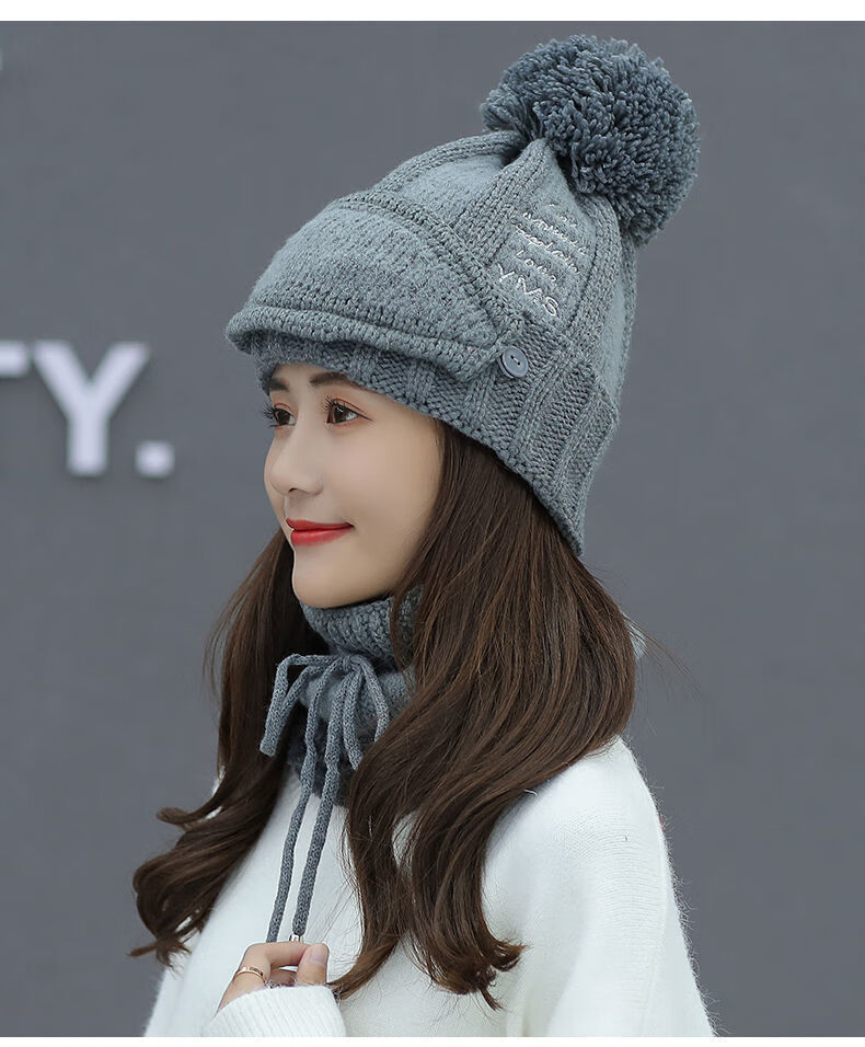 【秋冬上新】帽子女冬天加绒毛线帽加厚骑车防风护耳帽防寒女士冬季