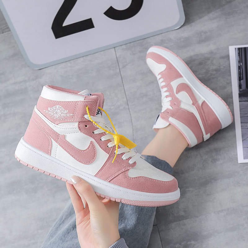 耐克2022年新款早秋季高帮运动板鞋初中女生百搭学生ins潮流aj女鞋子