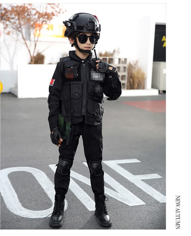 儿童警景察服男孩特警演出服玩具男孩特警衣服军装警装小特种兵套装警