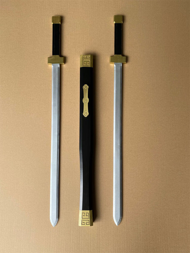 帝后新款古代三国刘备双股剑儿童玩具男孩木质古装拍摄道具可定制单股