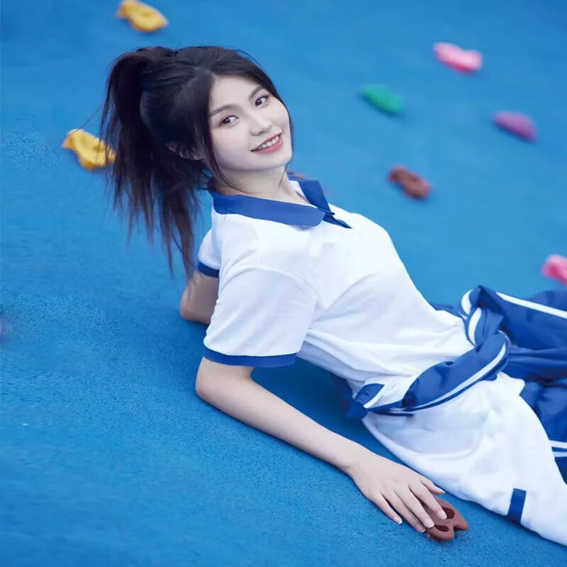 尼【商场同款】匆匆那年校服套装写真高初中生小学运动红蓝白毕业班服