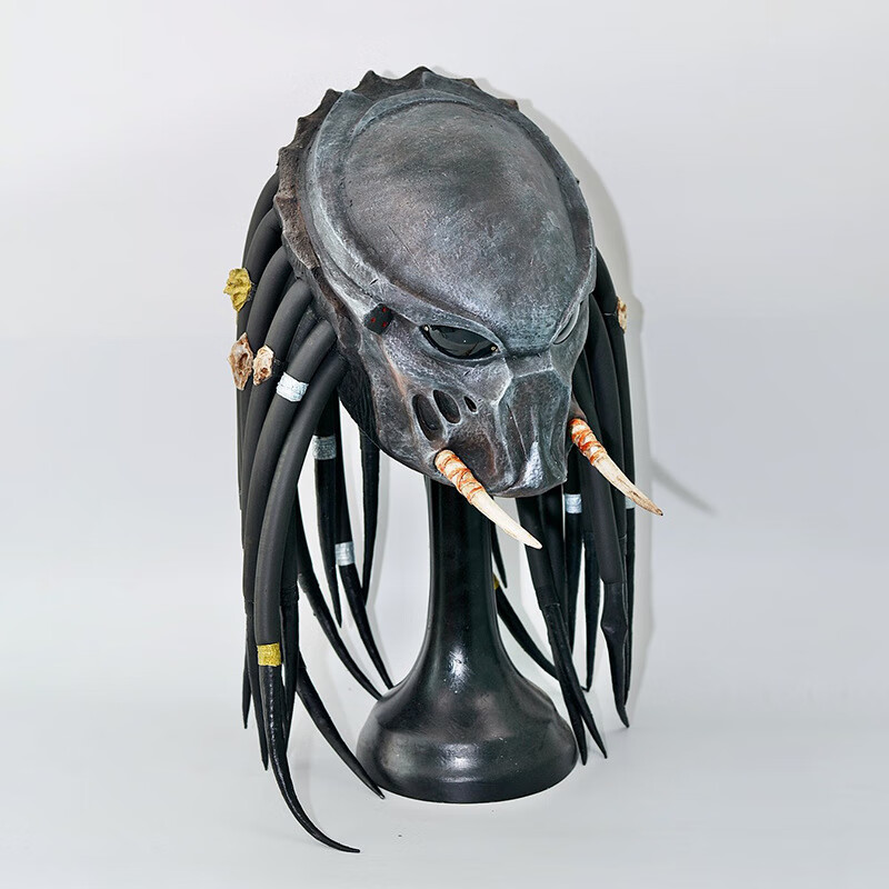 铁血战士异形头盔 万圣节异形大战铁血战士面具 恐怖捕食者头盔 派对