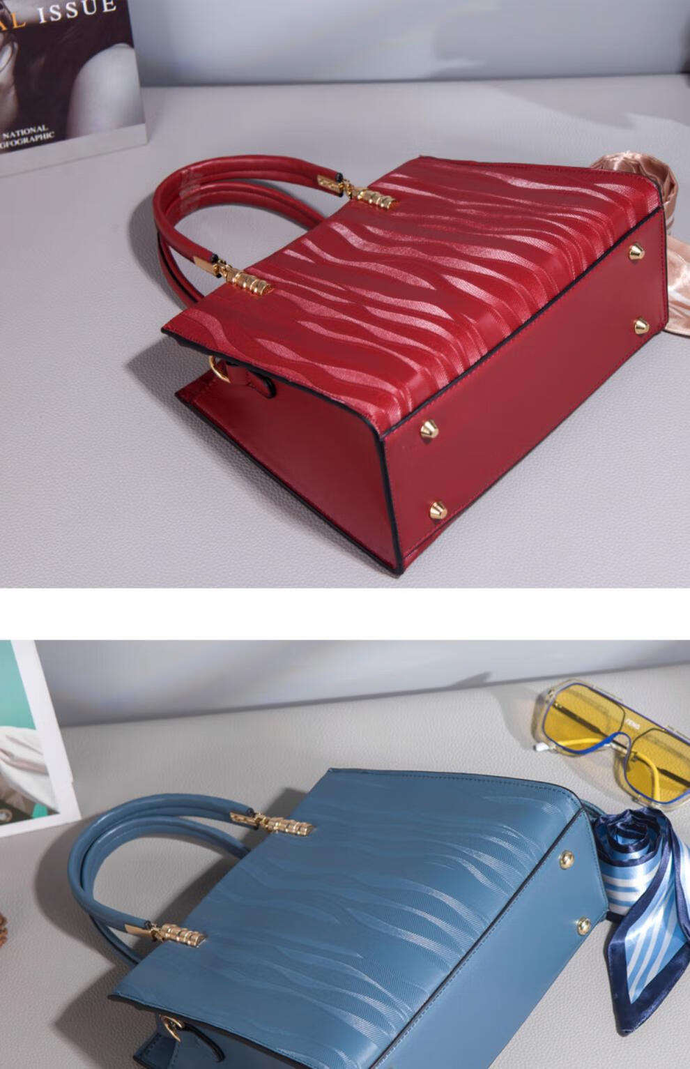 喜婆婆手提包妈妈手提母亲节礼物红色妈妈包结婚包女新娘包真皮喜婆婆