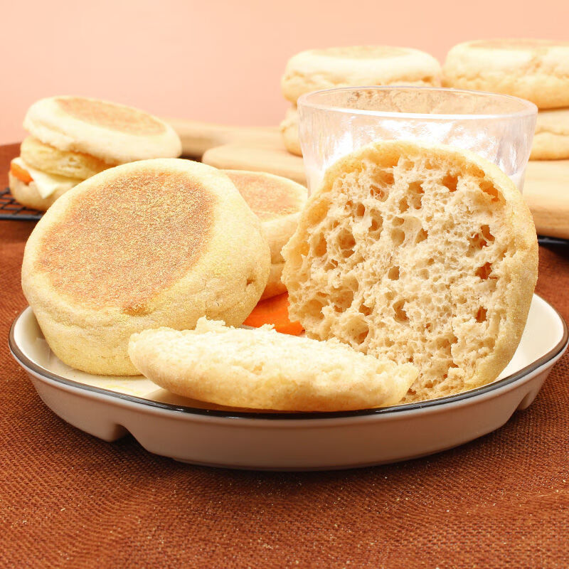 全麦英式麦芬 全麦低脂麦芬muffin麦面包 松饼满分汉堡胚diy英式早餐