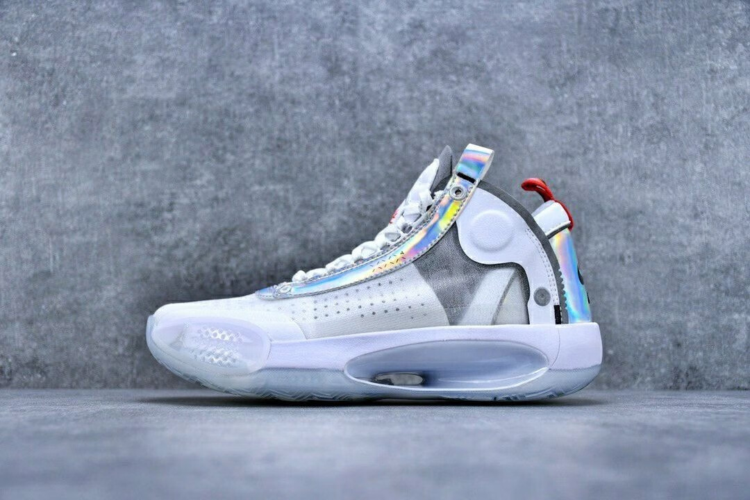 男篮球鞋aj34郭艾伦巴黎乔34白镭射男透气耐磨实战篮球鞋 黑色 aj34